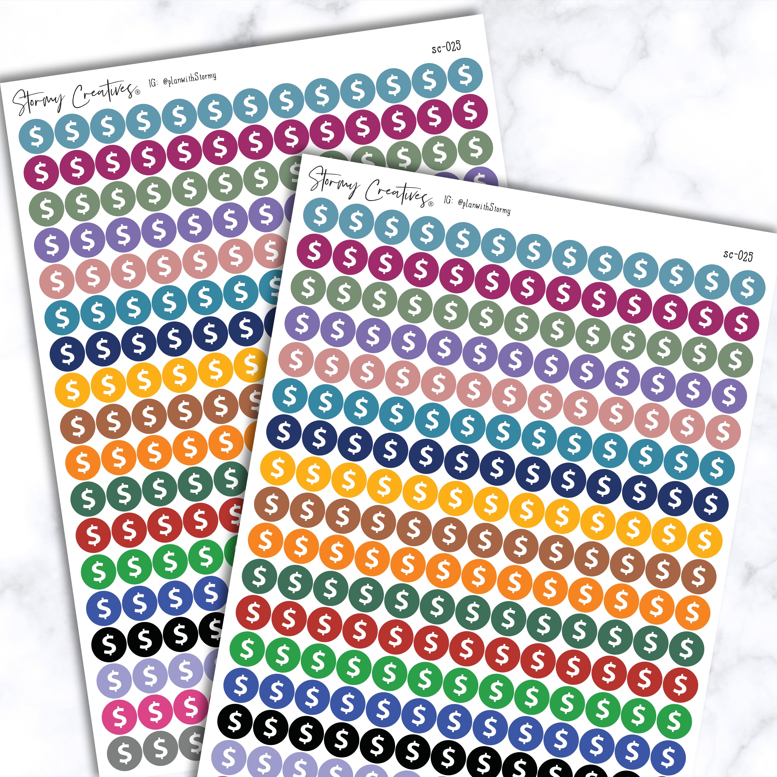 Small Pay, Dollar Sign Dot Stickers