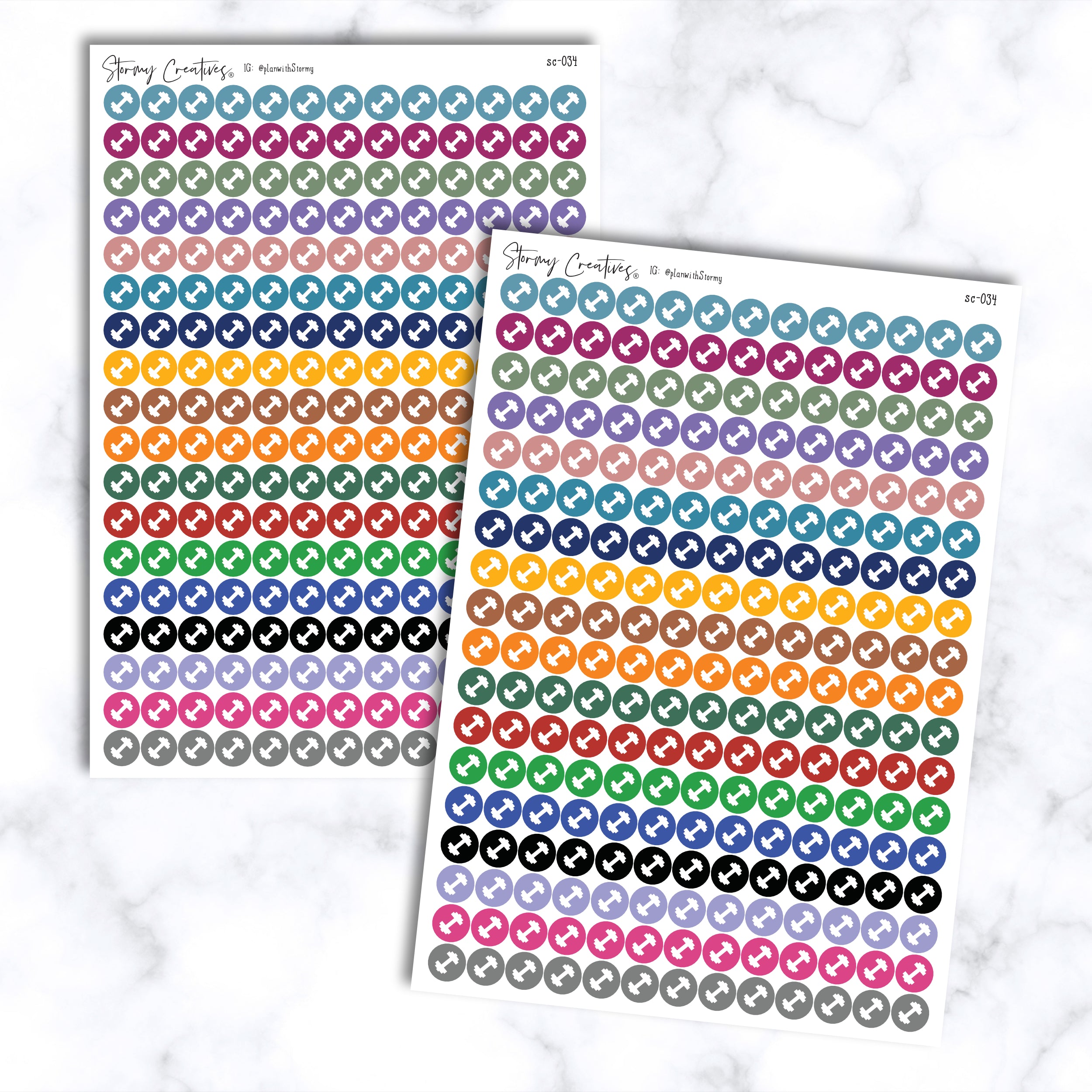 Small Gym, Weights Dot Stickers