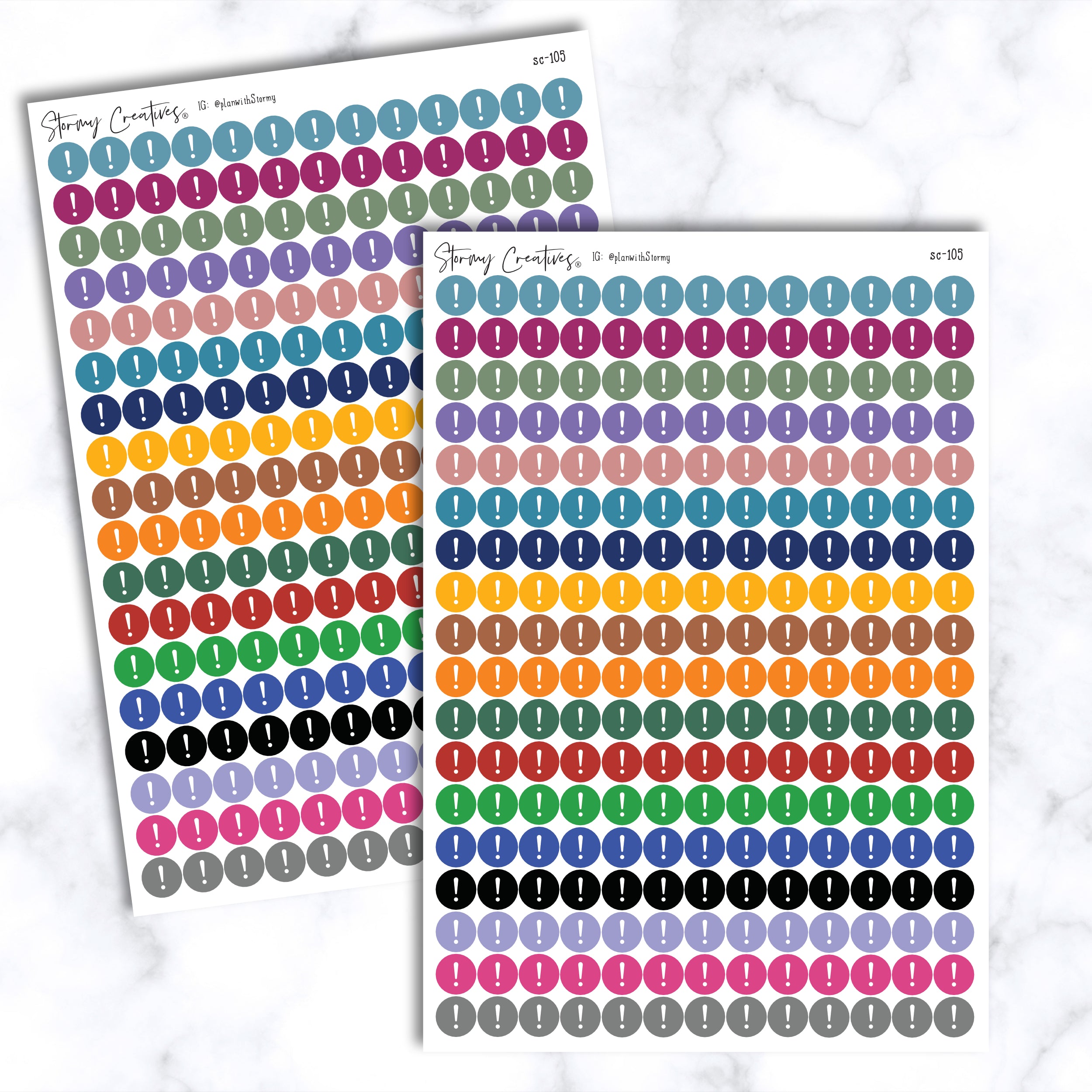 Small Exclamation Point Dot Stickers