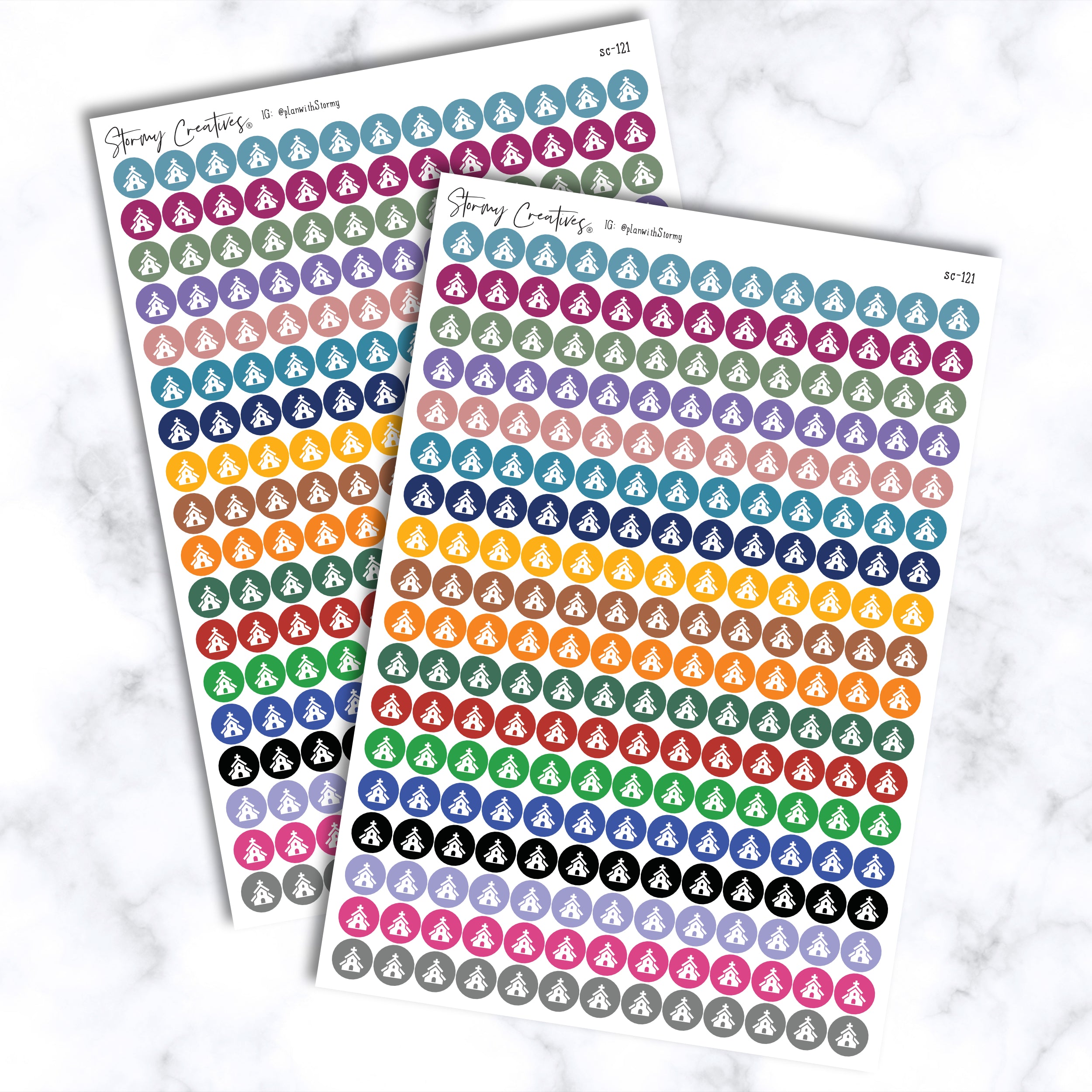 Small Church Dot Stickers