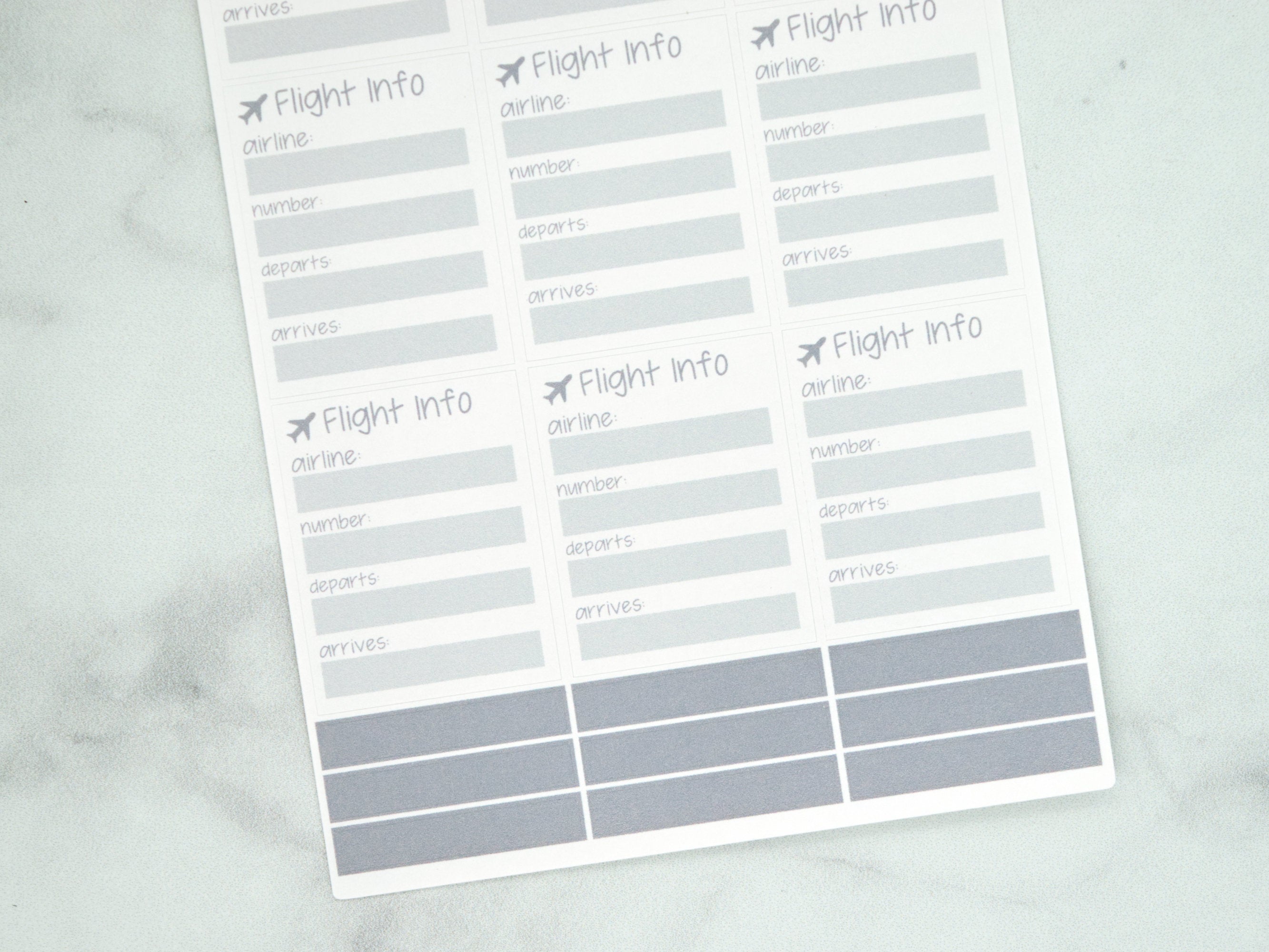 Flight Information Stickers