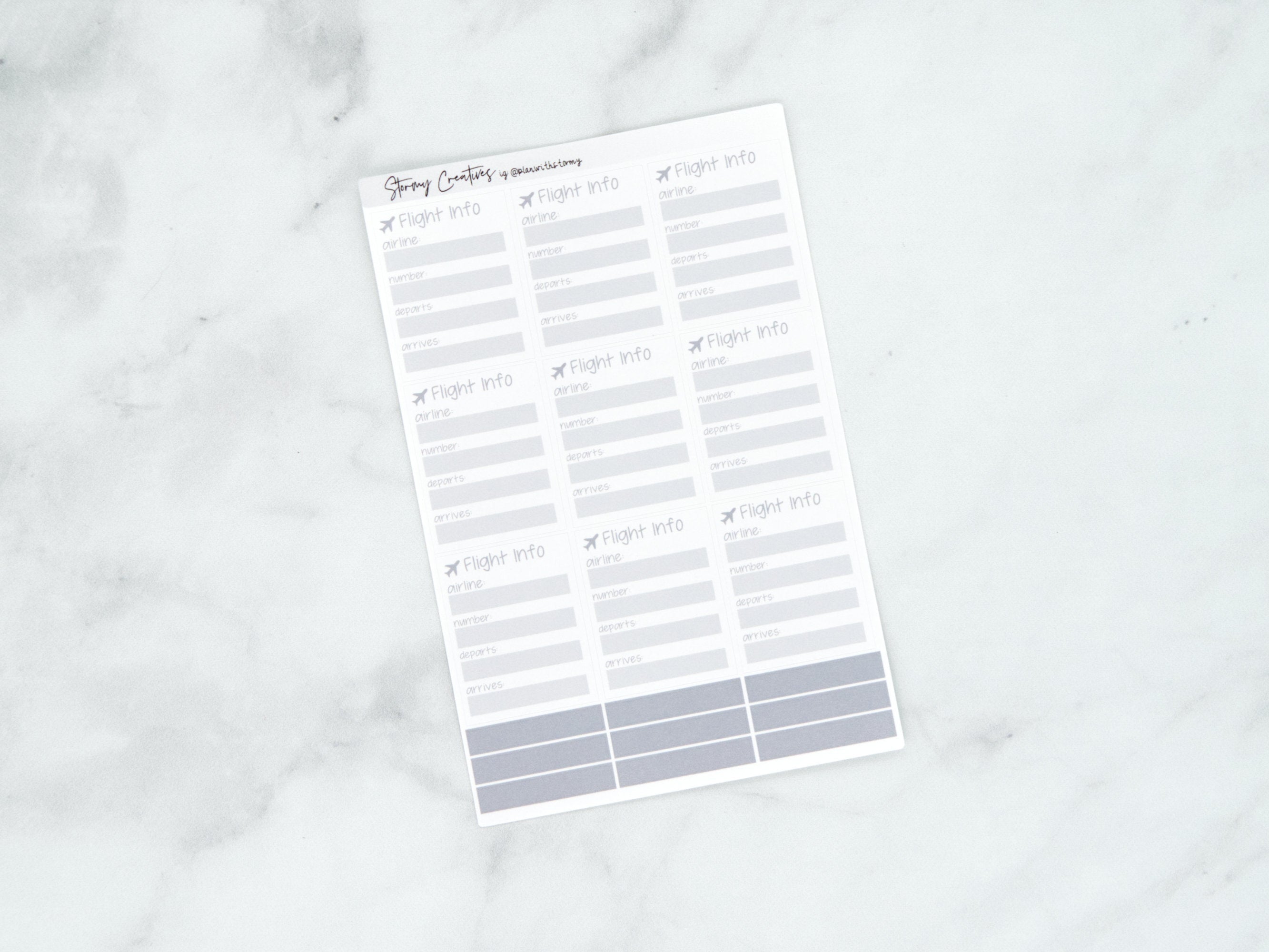 Flight Information Stickers