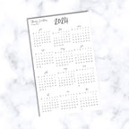 2024 Mini Calendar Stickers