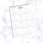 2024 Mini Calendar Stickers
