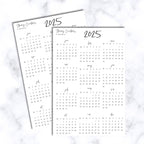 2025 Mini Calendar Stickers