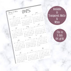 2025 Mini Calendar Stickers