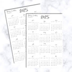 2025 Mini Calendar Stickers
