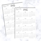 2026 Mini Calendar Stickers