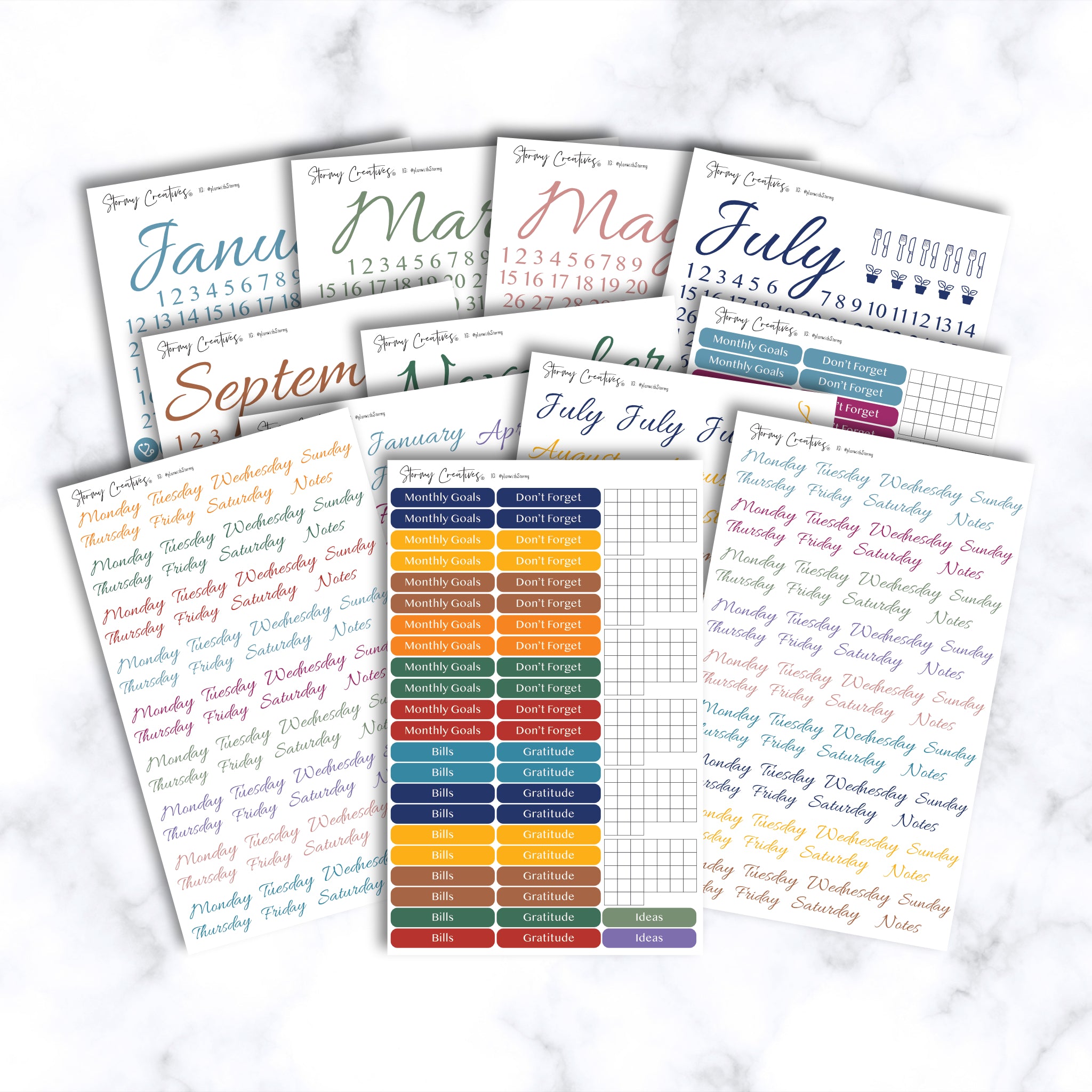 Design Essentials Calendar Essentials Calendar Planner and Journaling Stickers Starter Kit ...