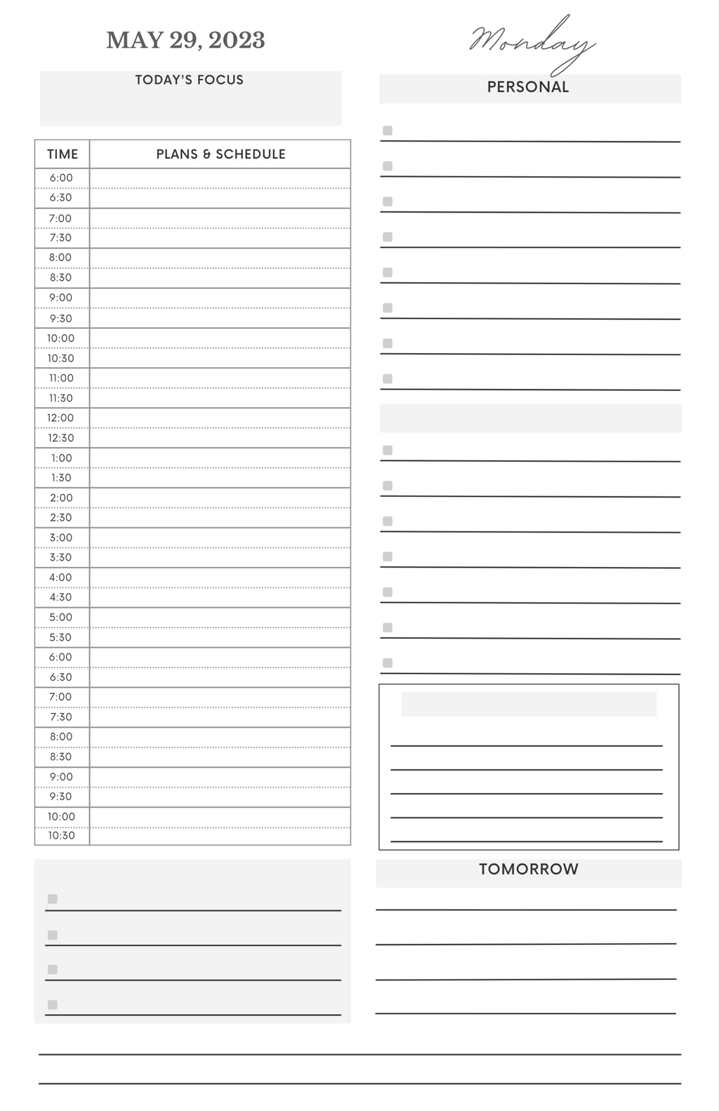 June 2023 Daily Planner