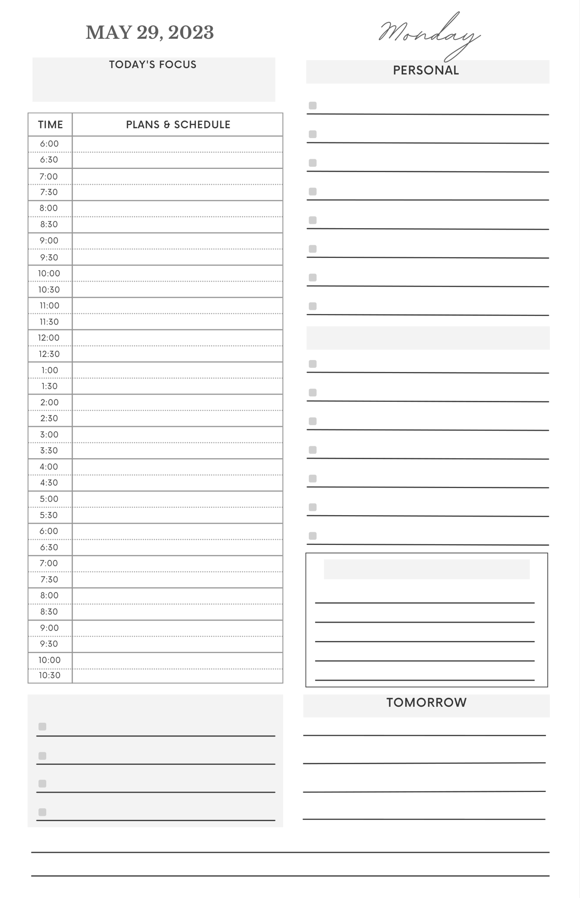 June 2023 Daily Planner