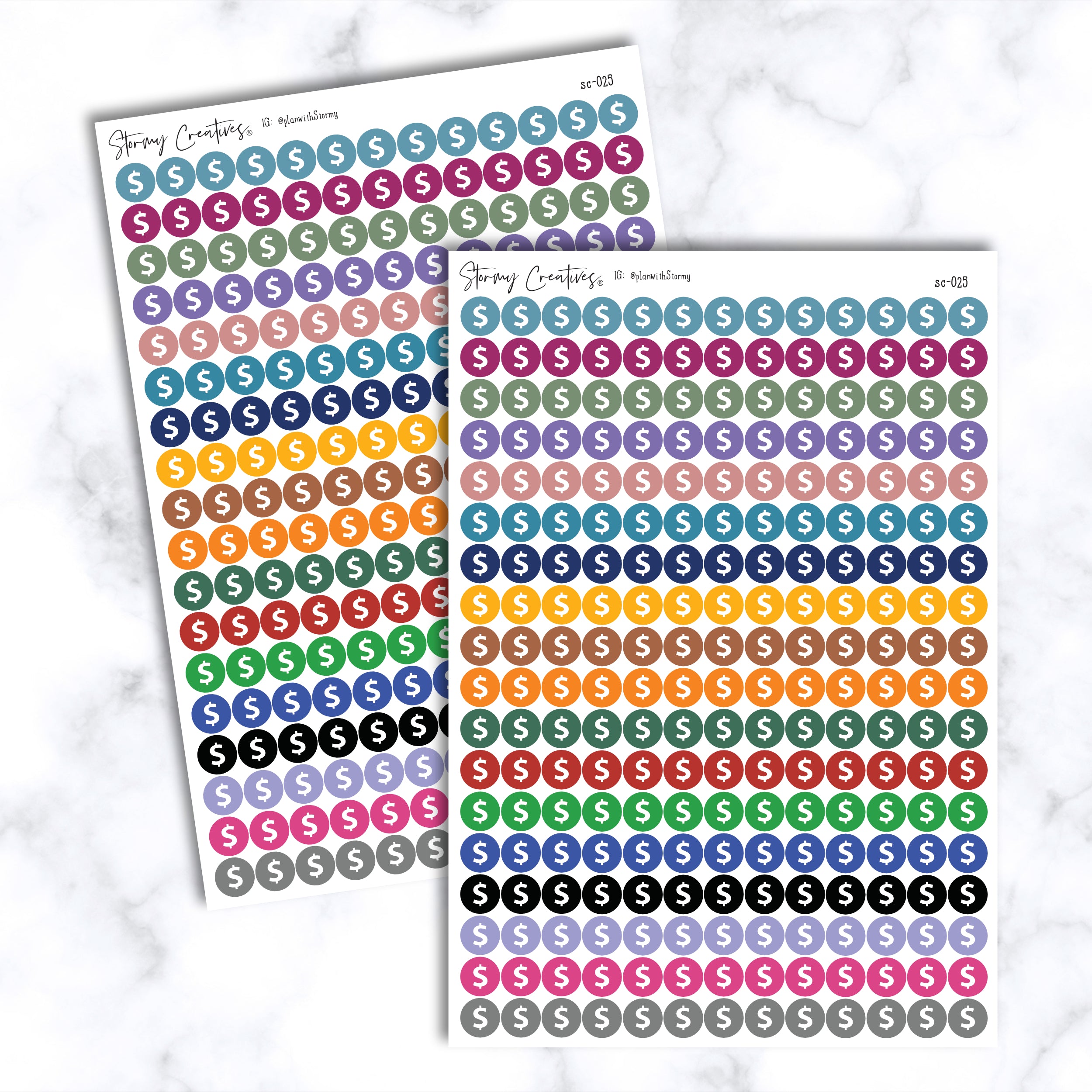 Small Pay, Dollar Sign Dot Stickers