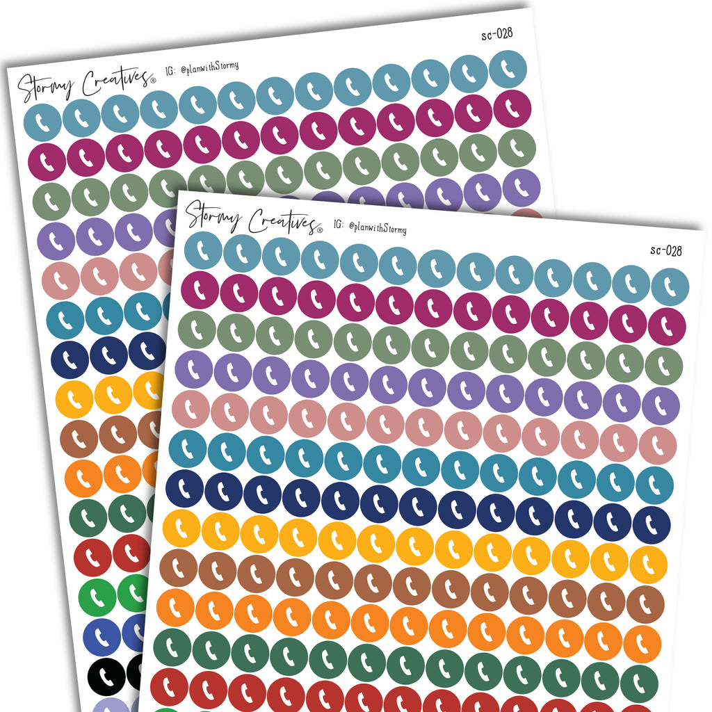 Small Round Phone Dot Stickers