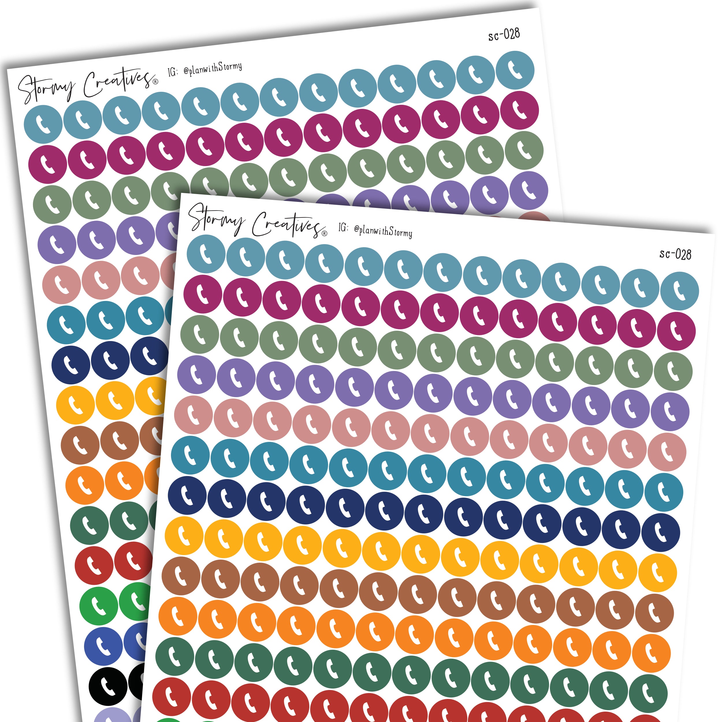 Small Round Phone Dot Stickers
