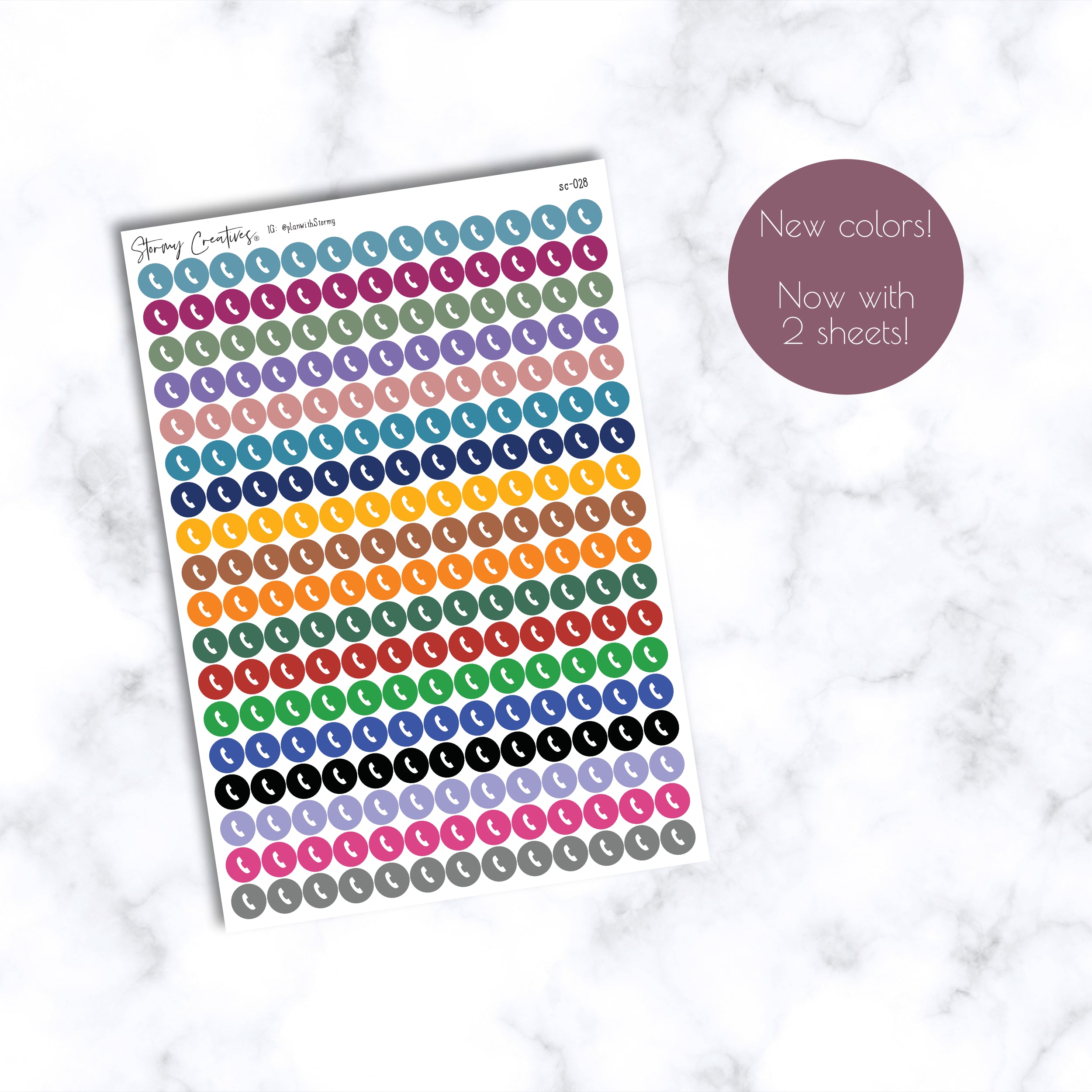 Small Round Phone Dot Stickers