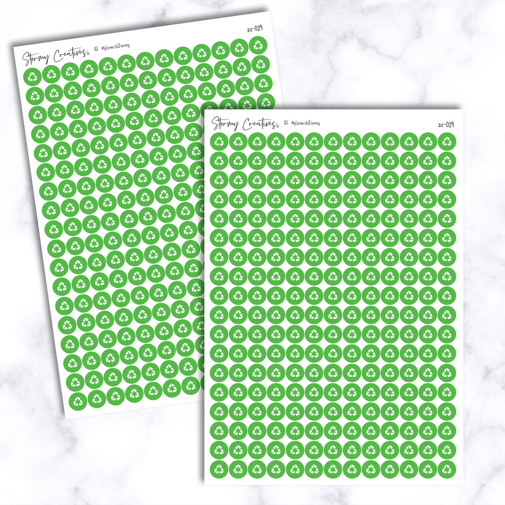 Small Recycle Dot Stickers