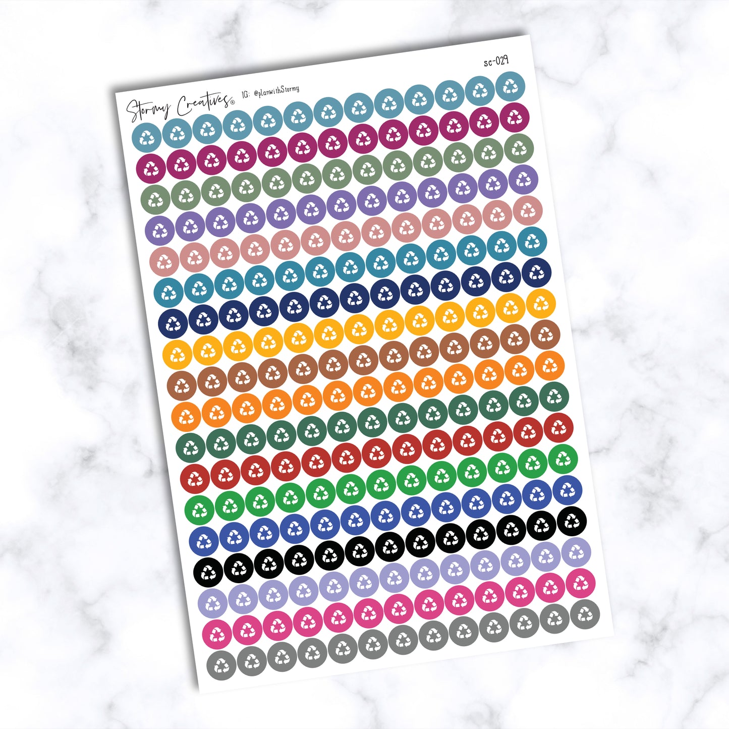 Small Recycle Dot Stickers