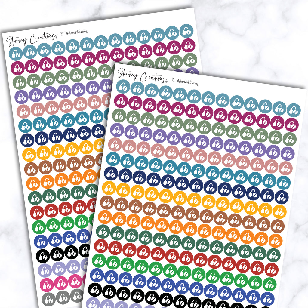 Small Medication, Prescription Dot Stickers