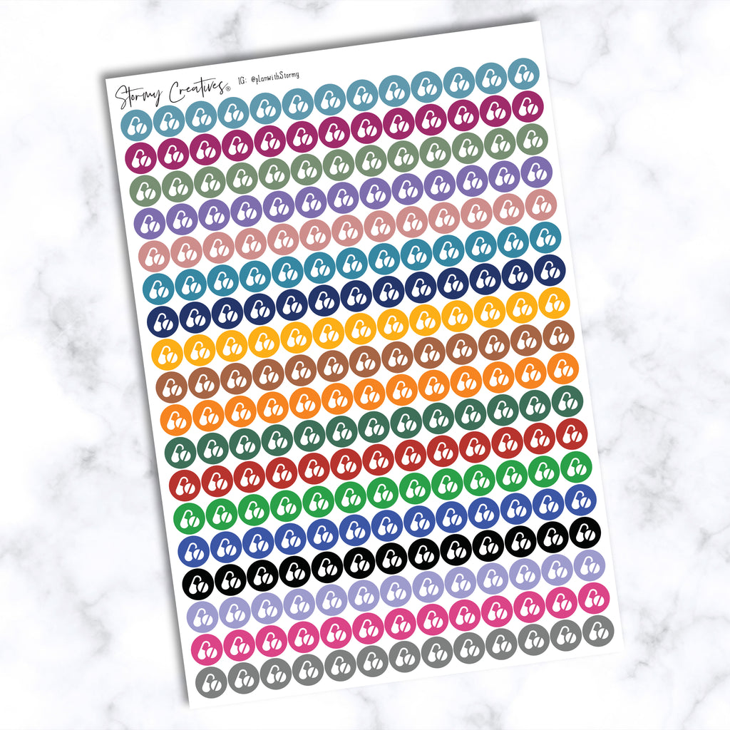 Small Medication, Prescription Dot Stickers