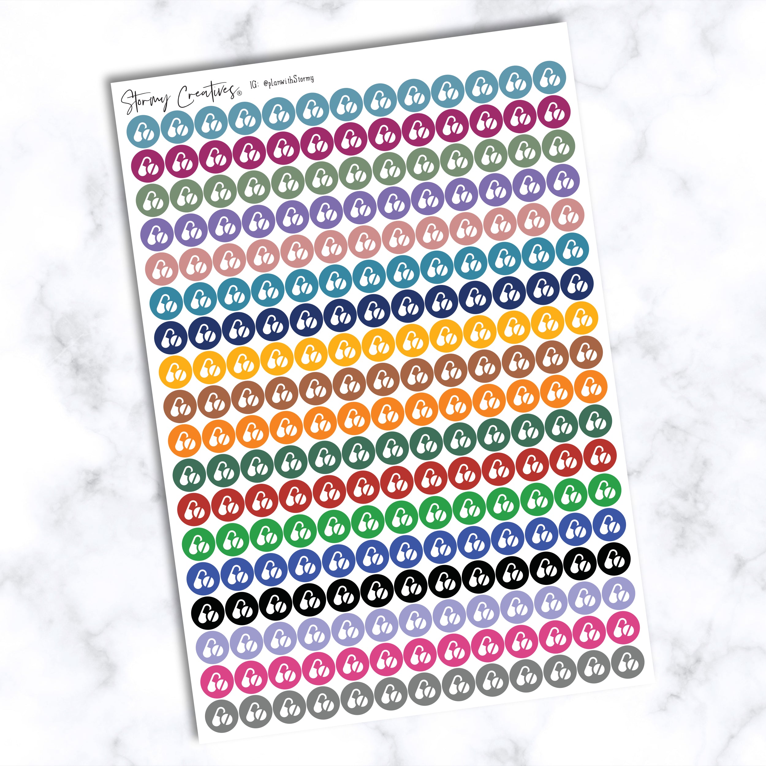 Small Medication, Prescription Dot Stickers