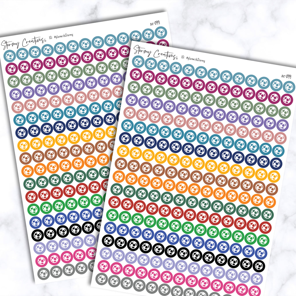 Small Soccer Ball Dot Stickers