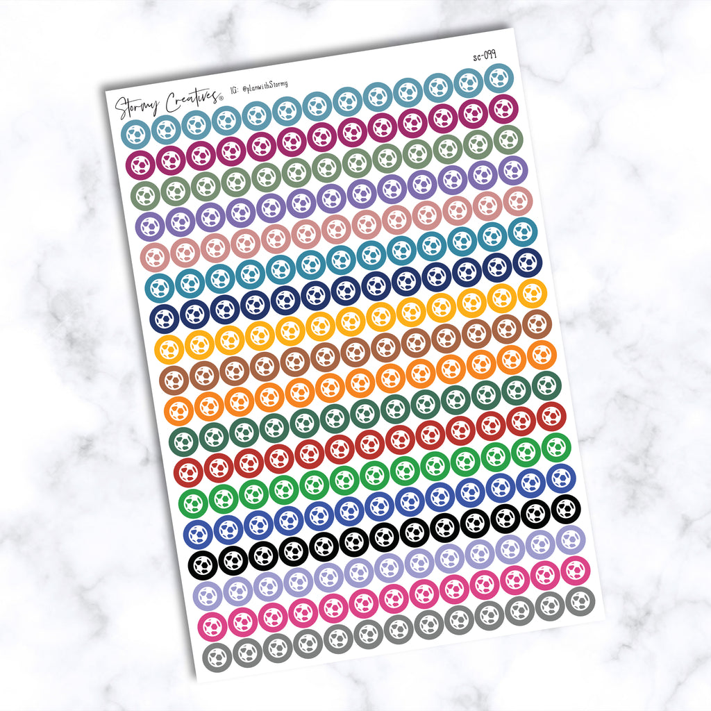 Small Soccer Ball Dot Stickers