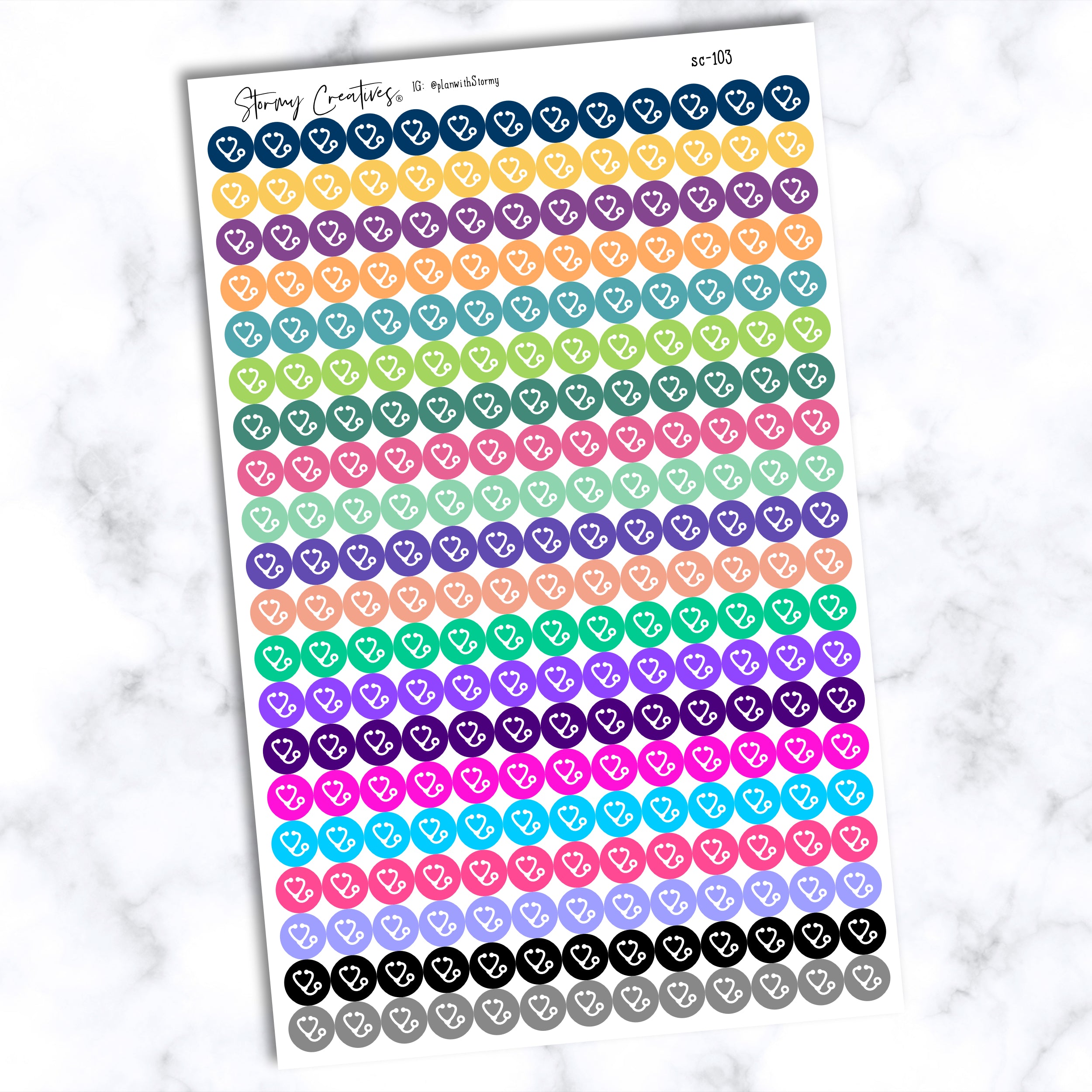 Small Medical Stethoscope Dot - Old colors