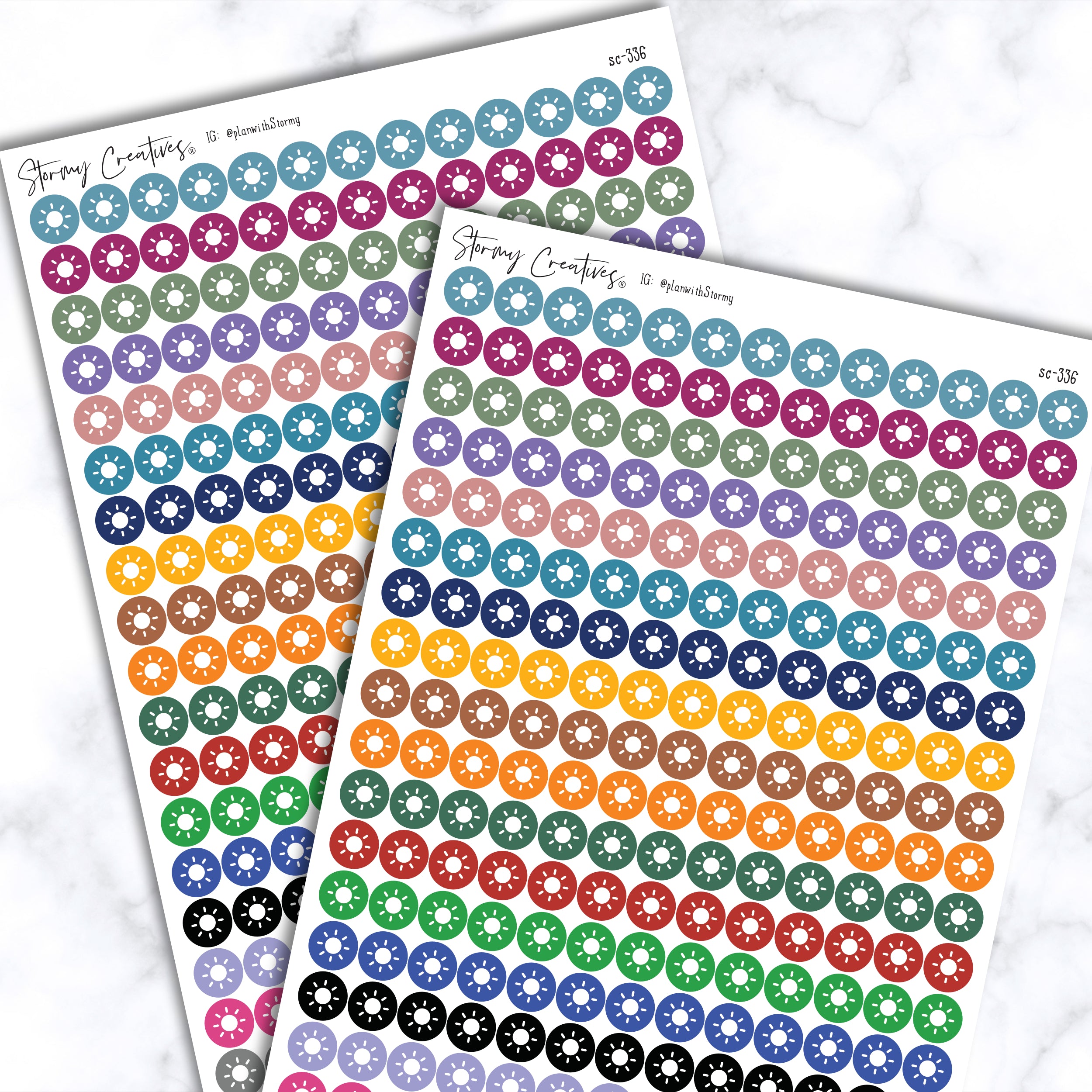 Small Sun Dot Stickers