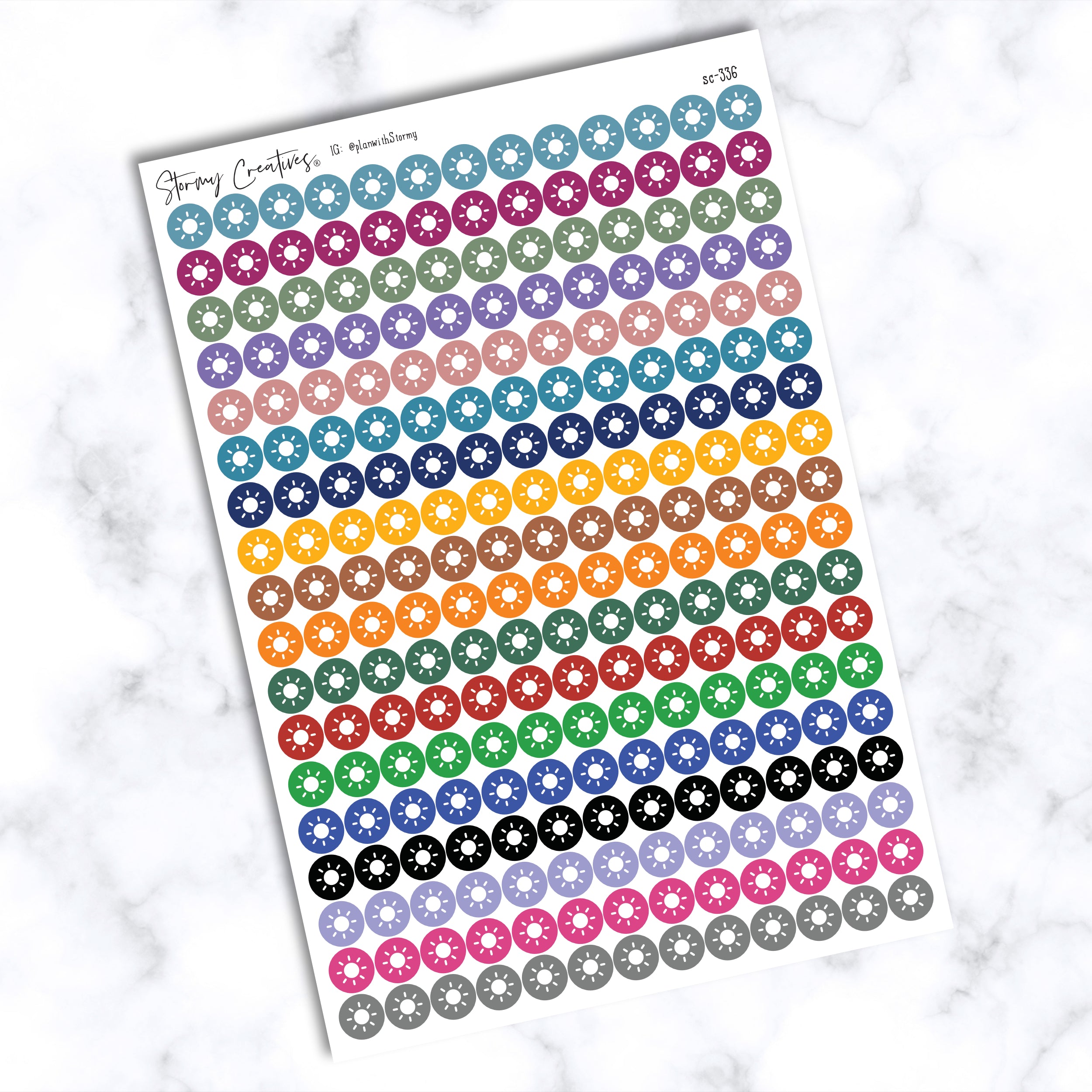 Small Sun Dot Stickers