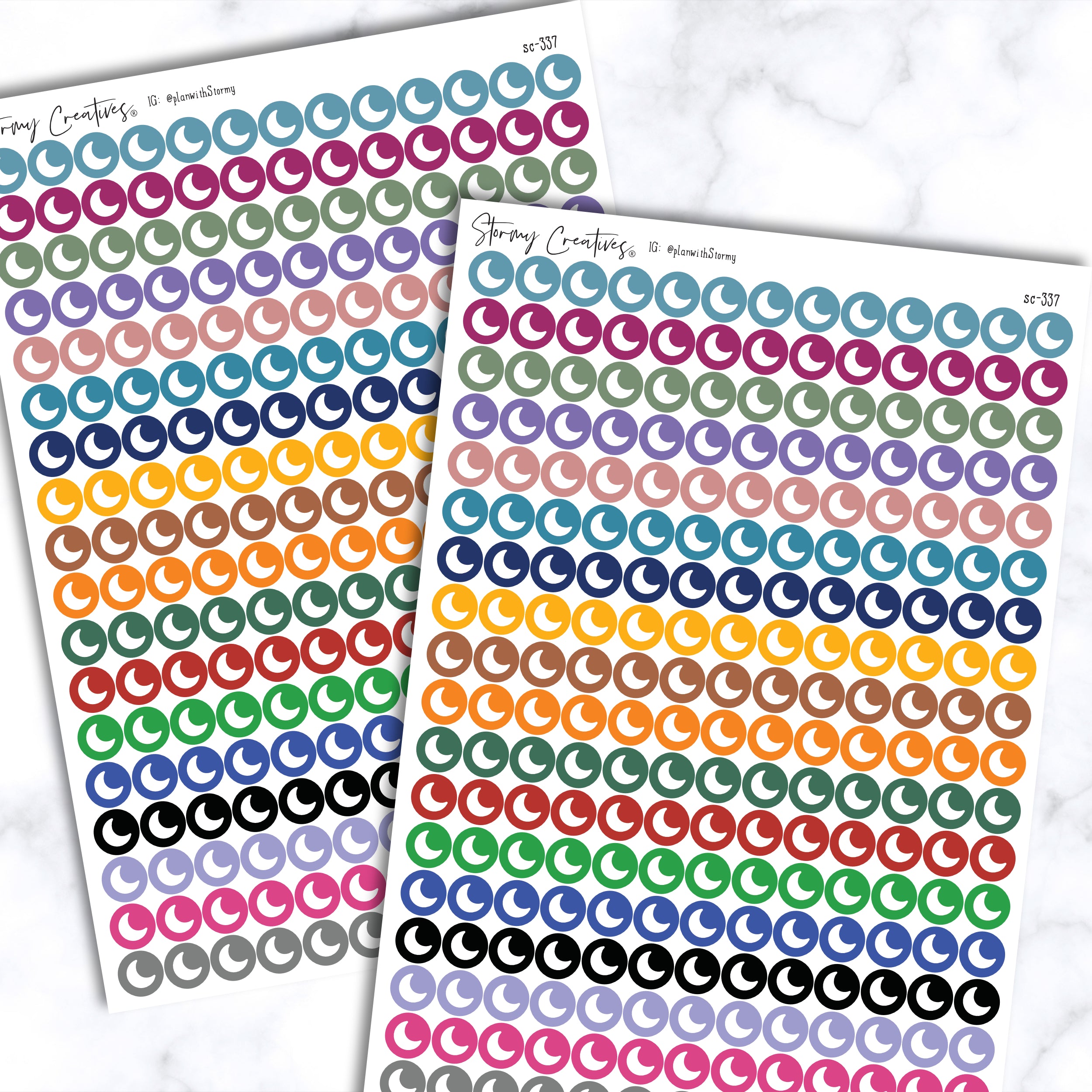 New Small Moon Dot Stickers