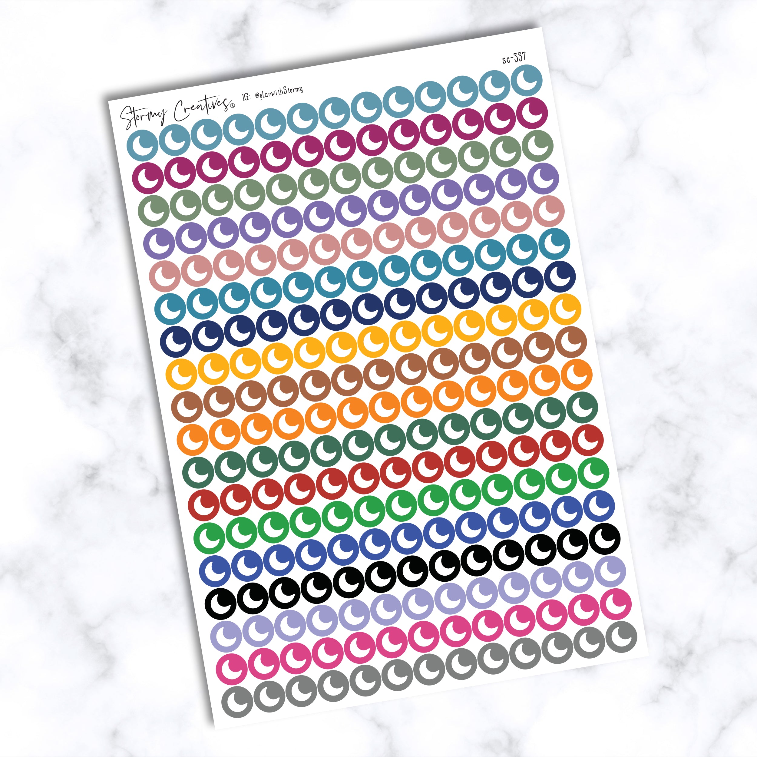 New Small Moon Dot Stickers