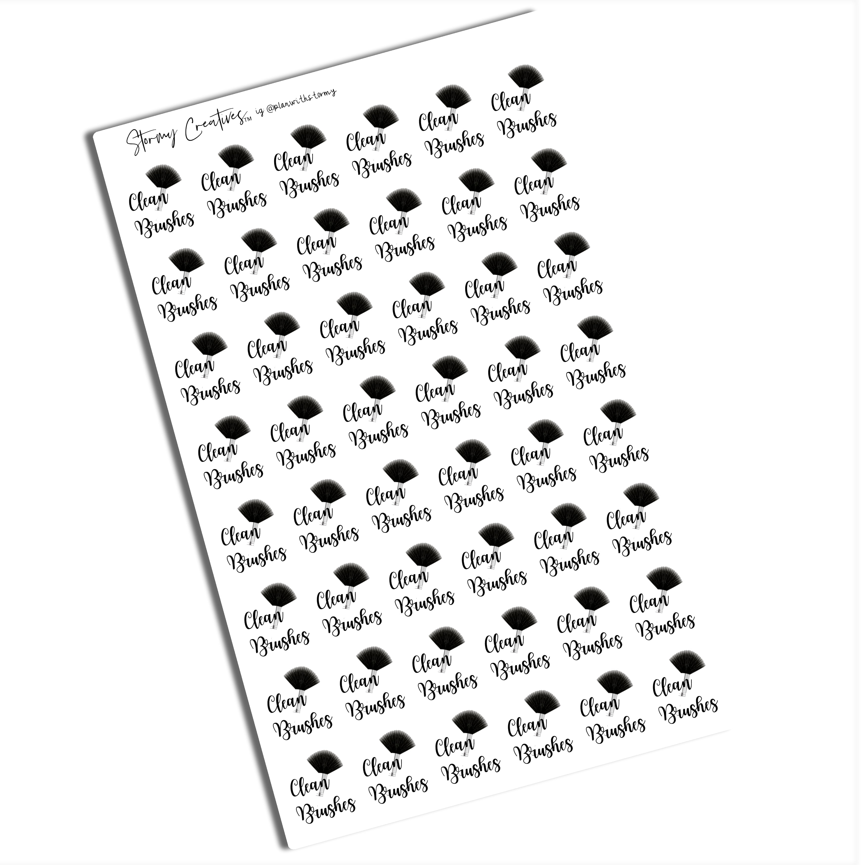 Clean Makeup Brushes Stickers