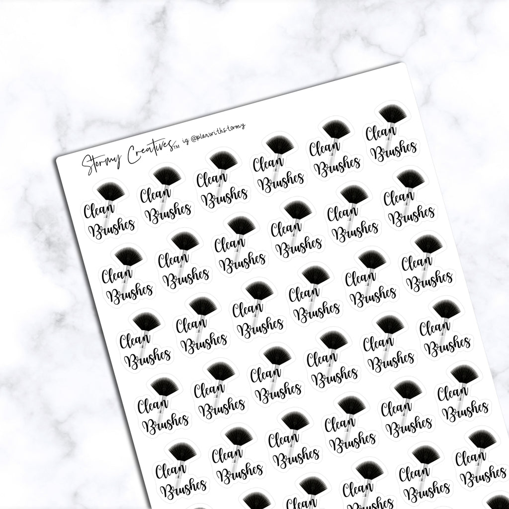 Clean Makeup Brushes Stickers