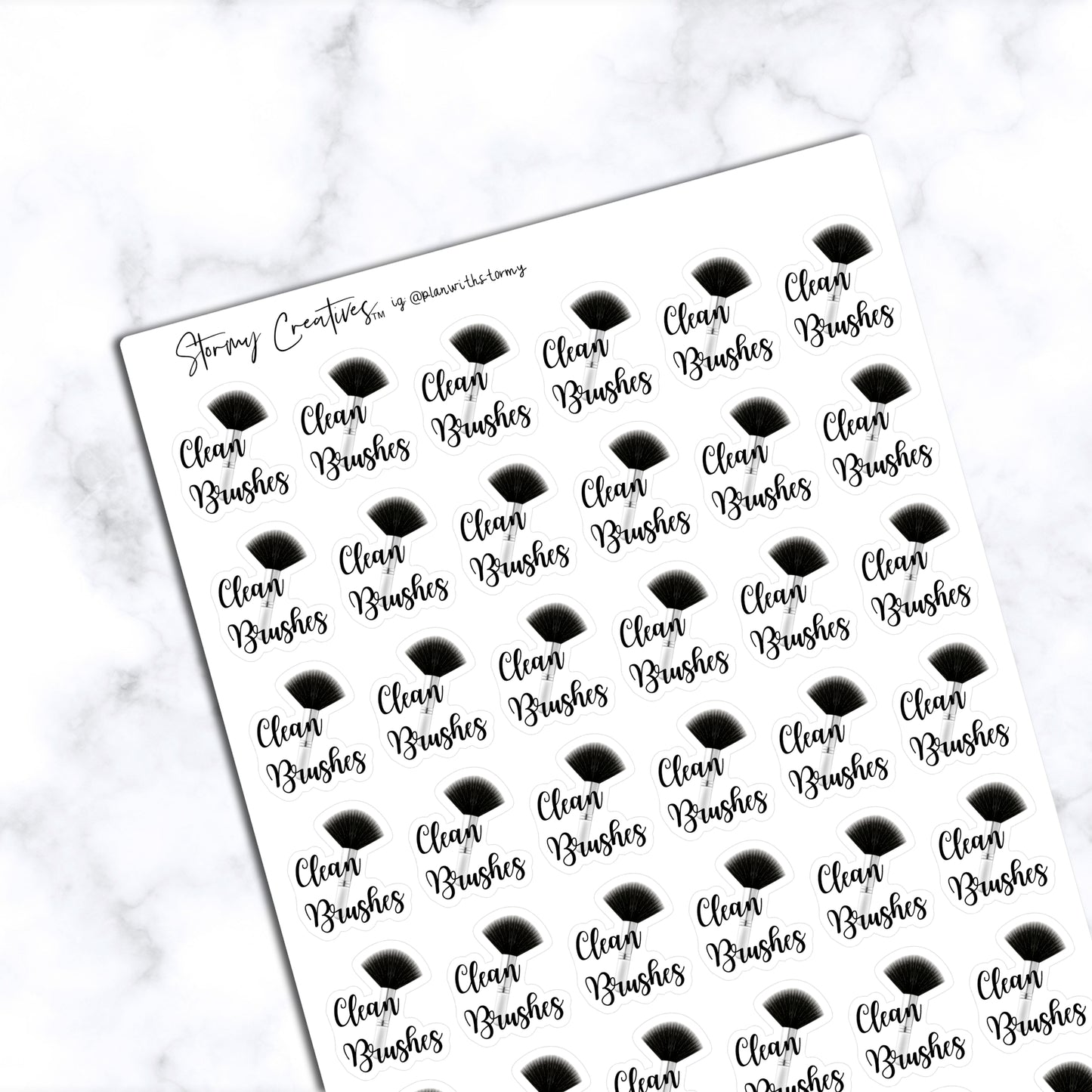 Clean Makeup Brushes Stickers