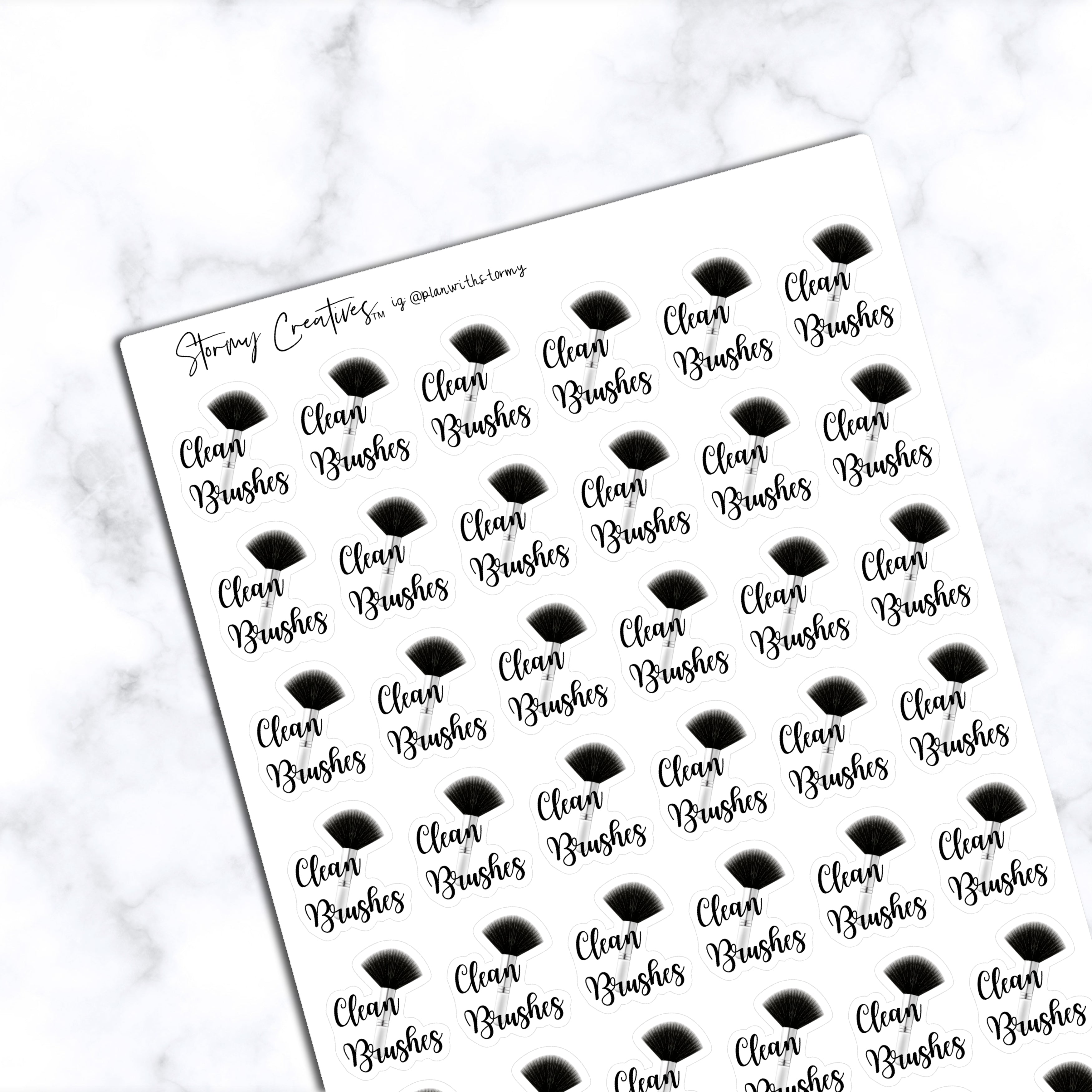 Clean Makeup Brushes Stickers