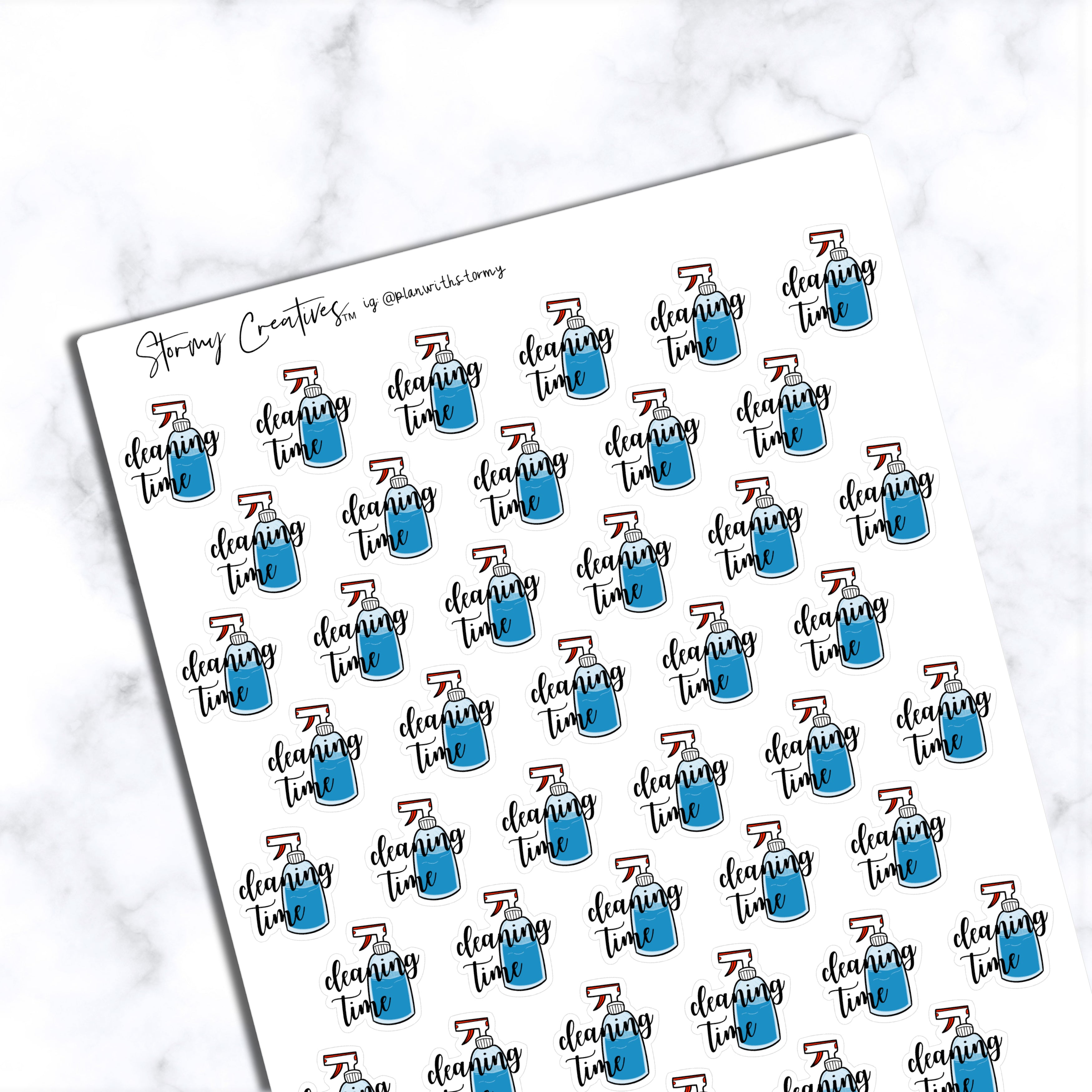 Cleaning Time Stickers