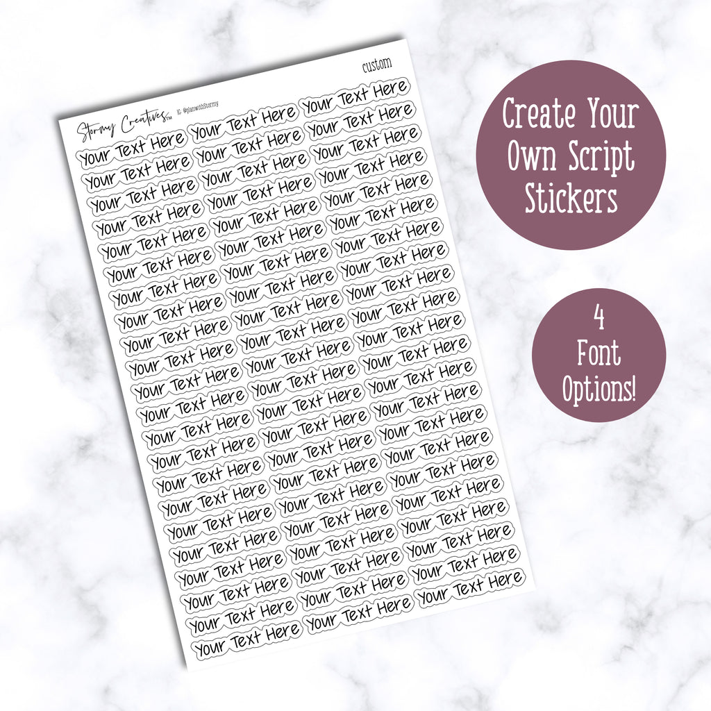 Custom Script Stickers