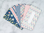 PRINTABLE Set of 7 Horizontal Cash Envelopes, July Navy Flowers Kit-42