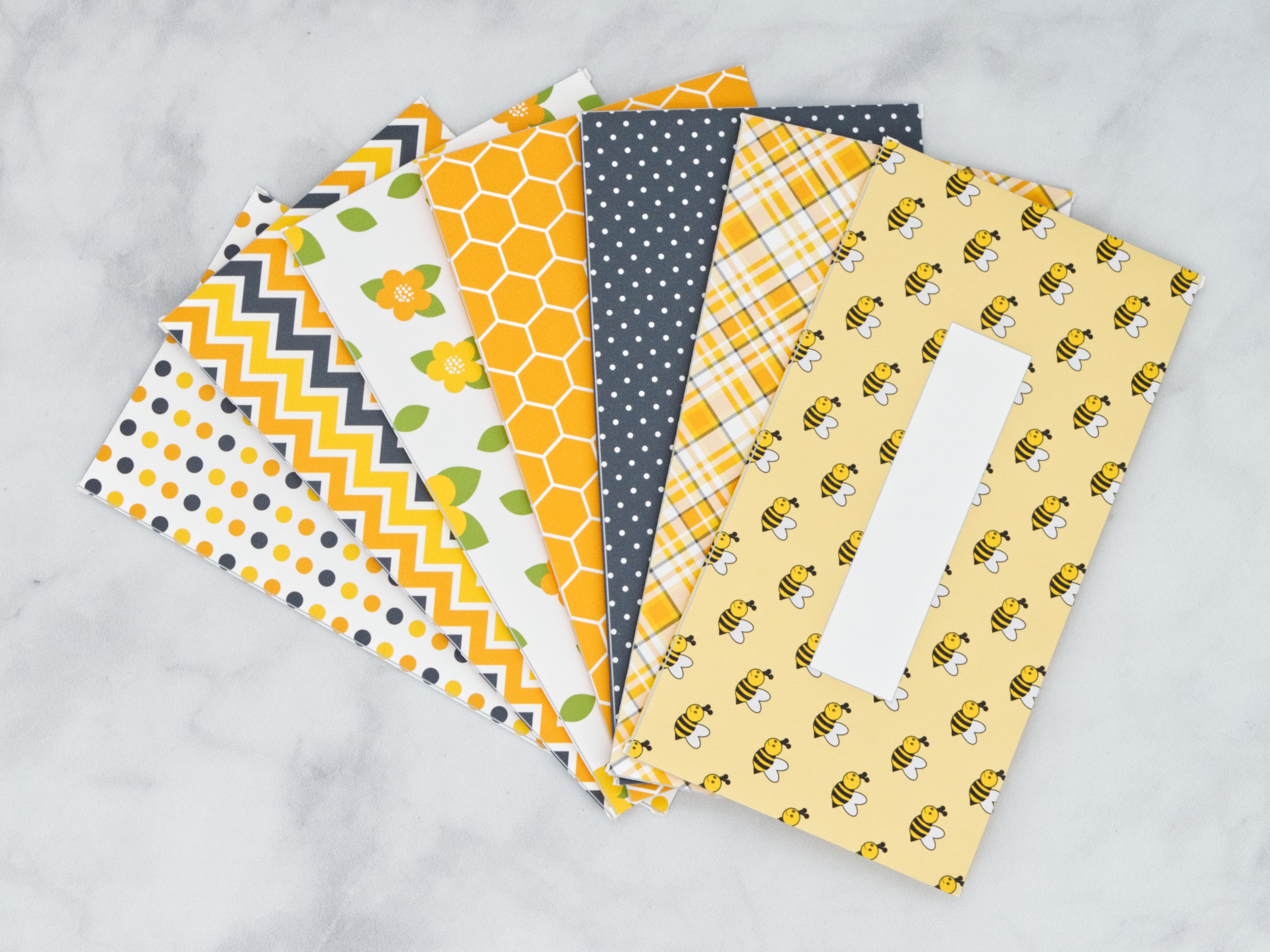 PRINTABLE Set of 7 Horizontal Cash Envelopes, August Bees Kit-45
