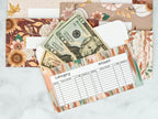 PRINTABLE Set of 7 Horizontal Cash Envelopes, September Autumn Sunflowers Kit-46
