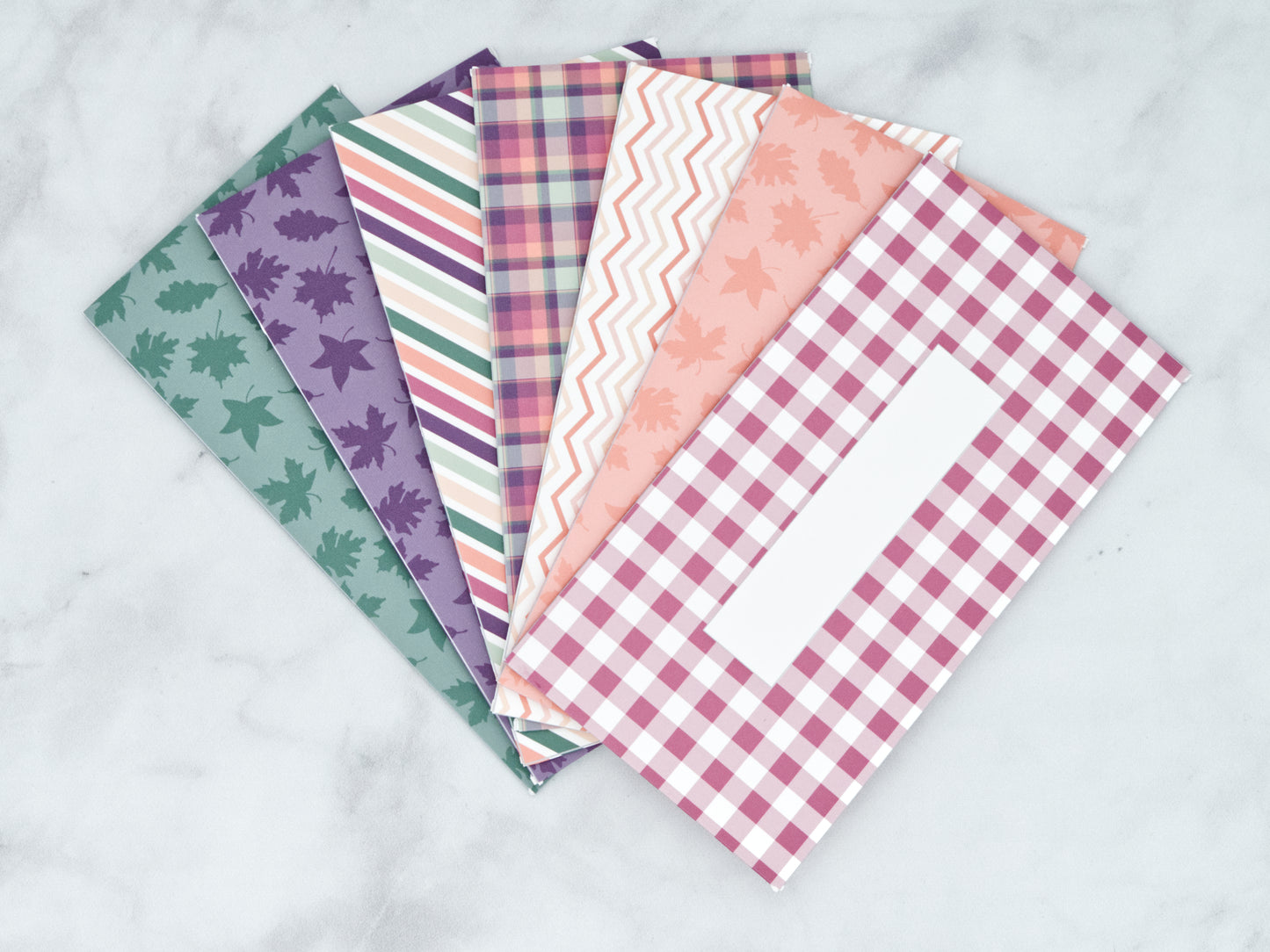 PRINTABLE Set of 7 Horizontal Cash Envelopes, September Purple Fall Kit-47