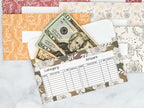PRINTABLE Set of 7 Horizontal Cash Envelopes, October Retro Florals Kit-48