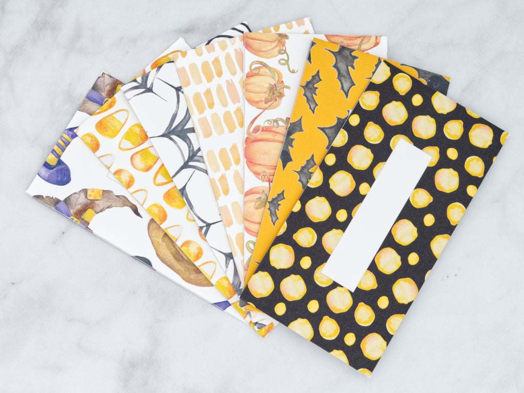 PRINTABLE Set of 7 Horizontal Cash Envelopes, October Halloween Kit-49