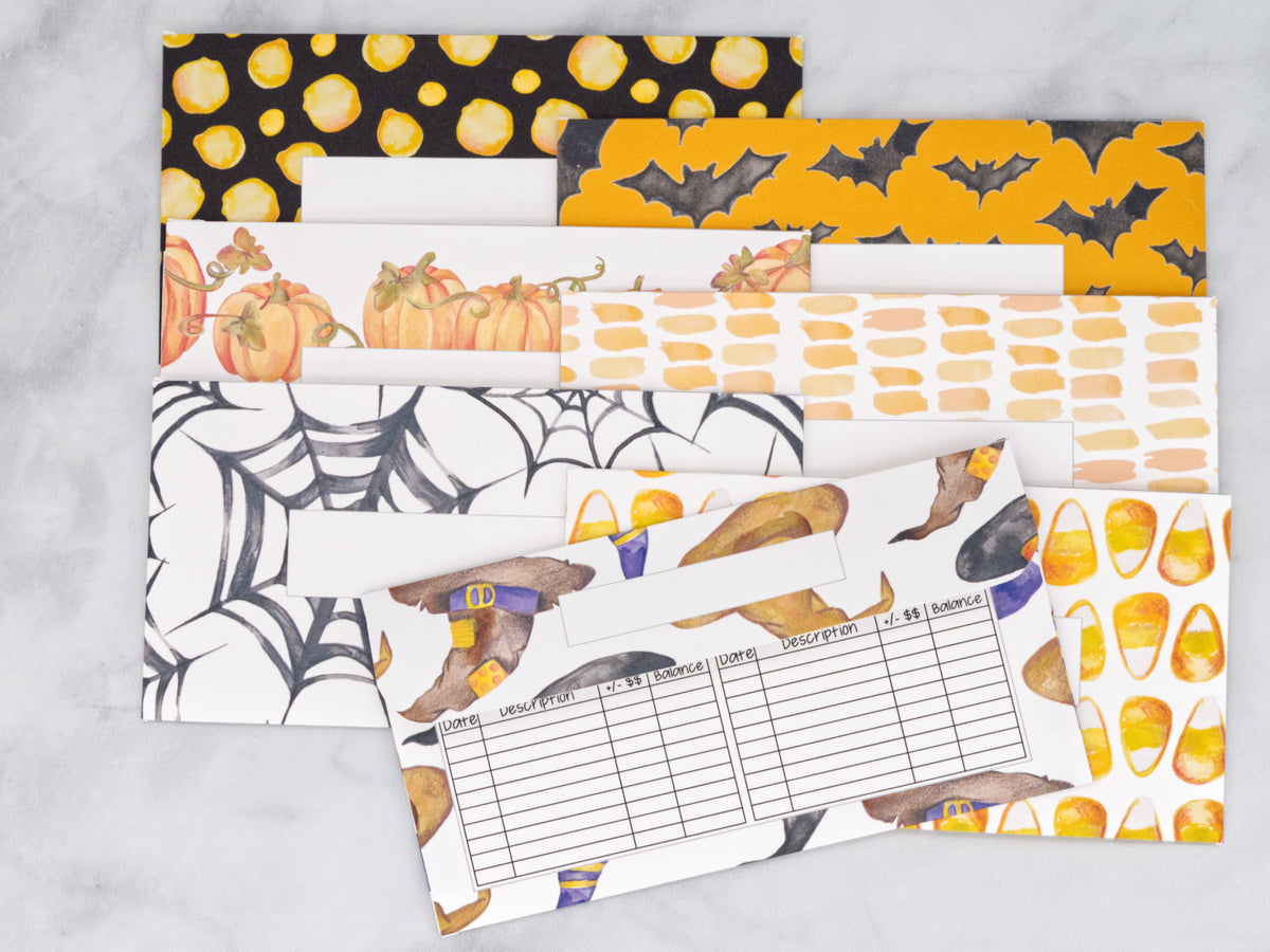 PRINTABLE Set of 7 Horizontal Cash Envelopes, October Halloween Kit-49 ...