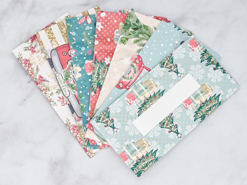PRINTABLE Set of 7 Horizontal Cash Envelopes, December Christmas Kit-53