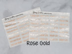 Foil Small Month Stickers, JenPlans Font Transparent Stickers
