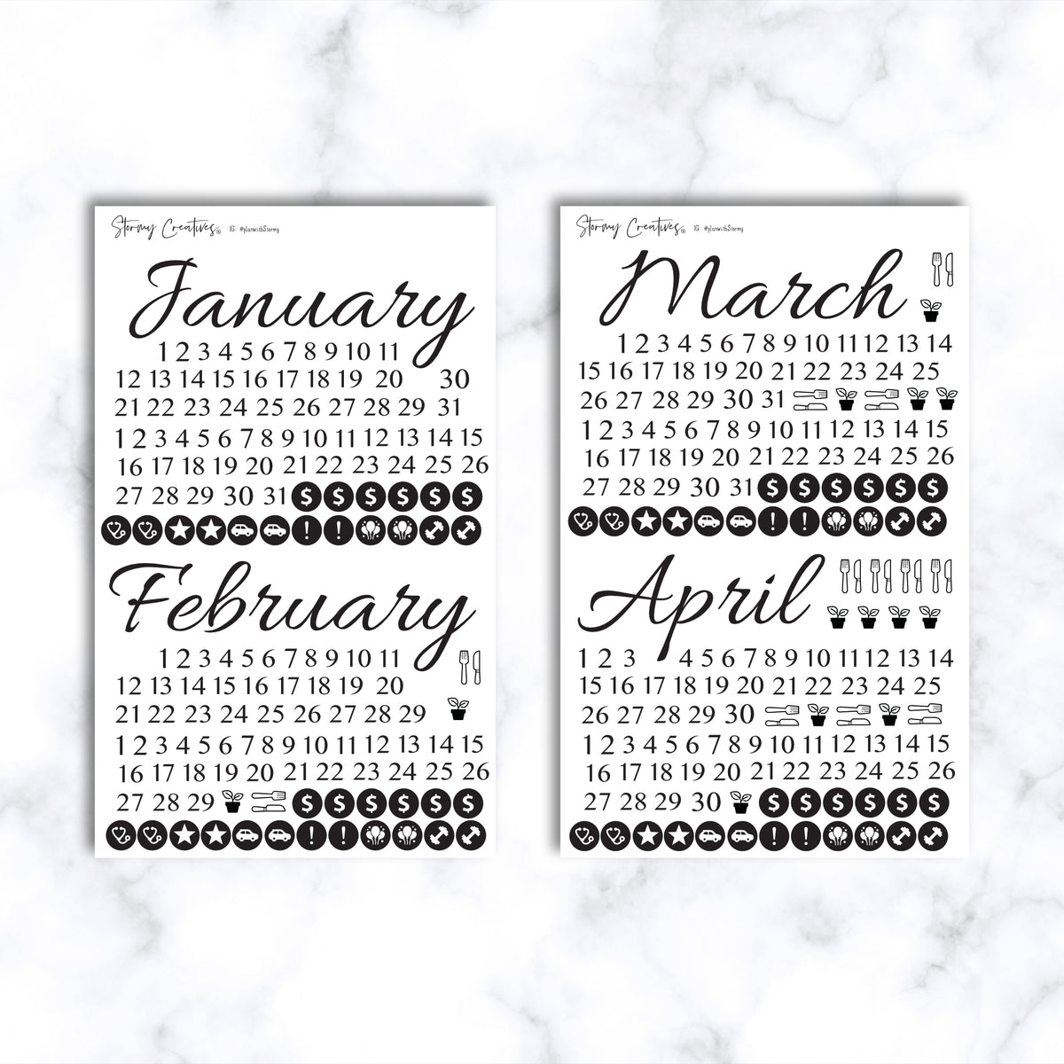 Design Essentials Calendar Essentials Calendar Planner and Journaling Stickers Starter Kit ...