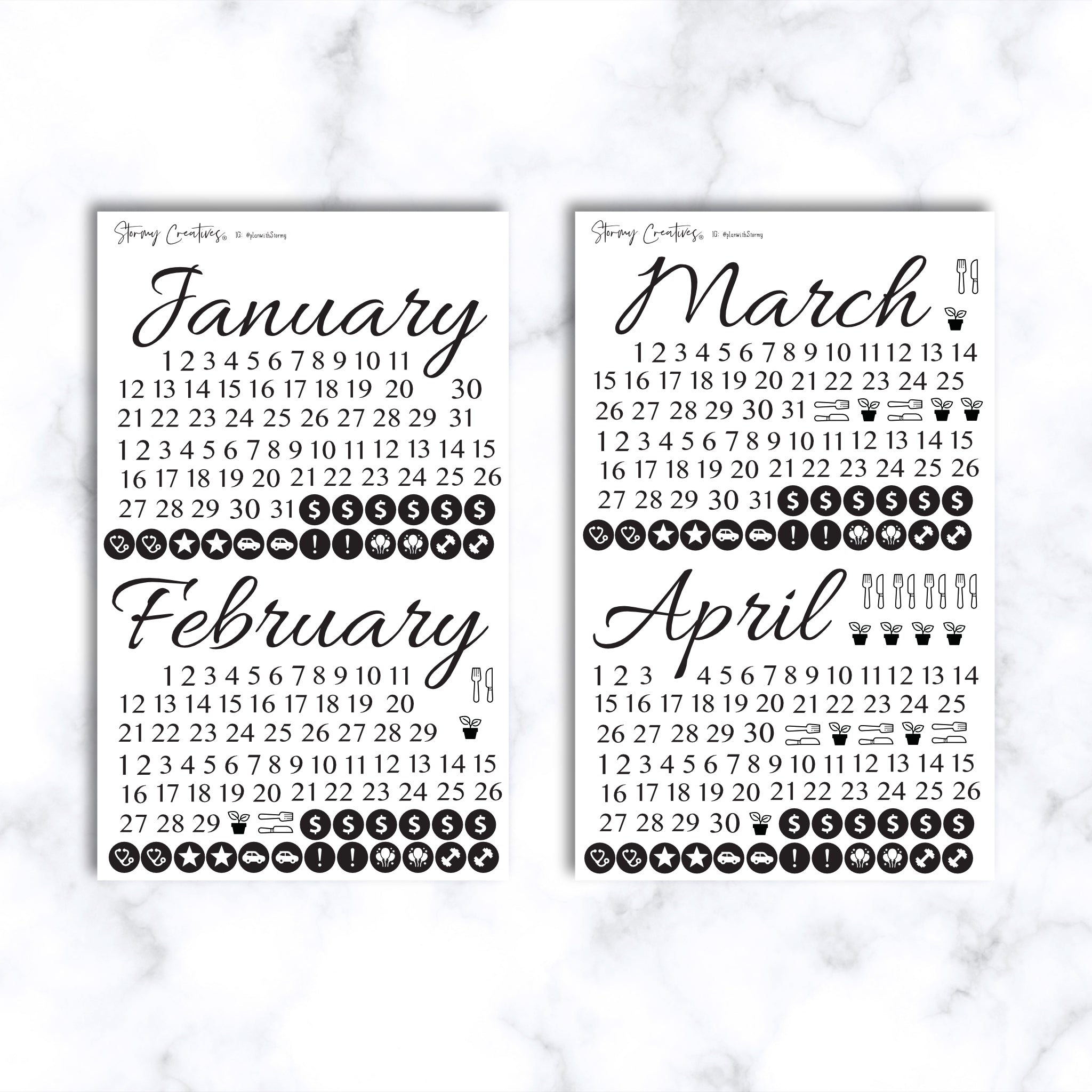 Essentials Calendar Planner and Journaling Stickers Starter Kit