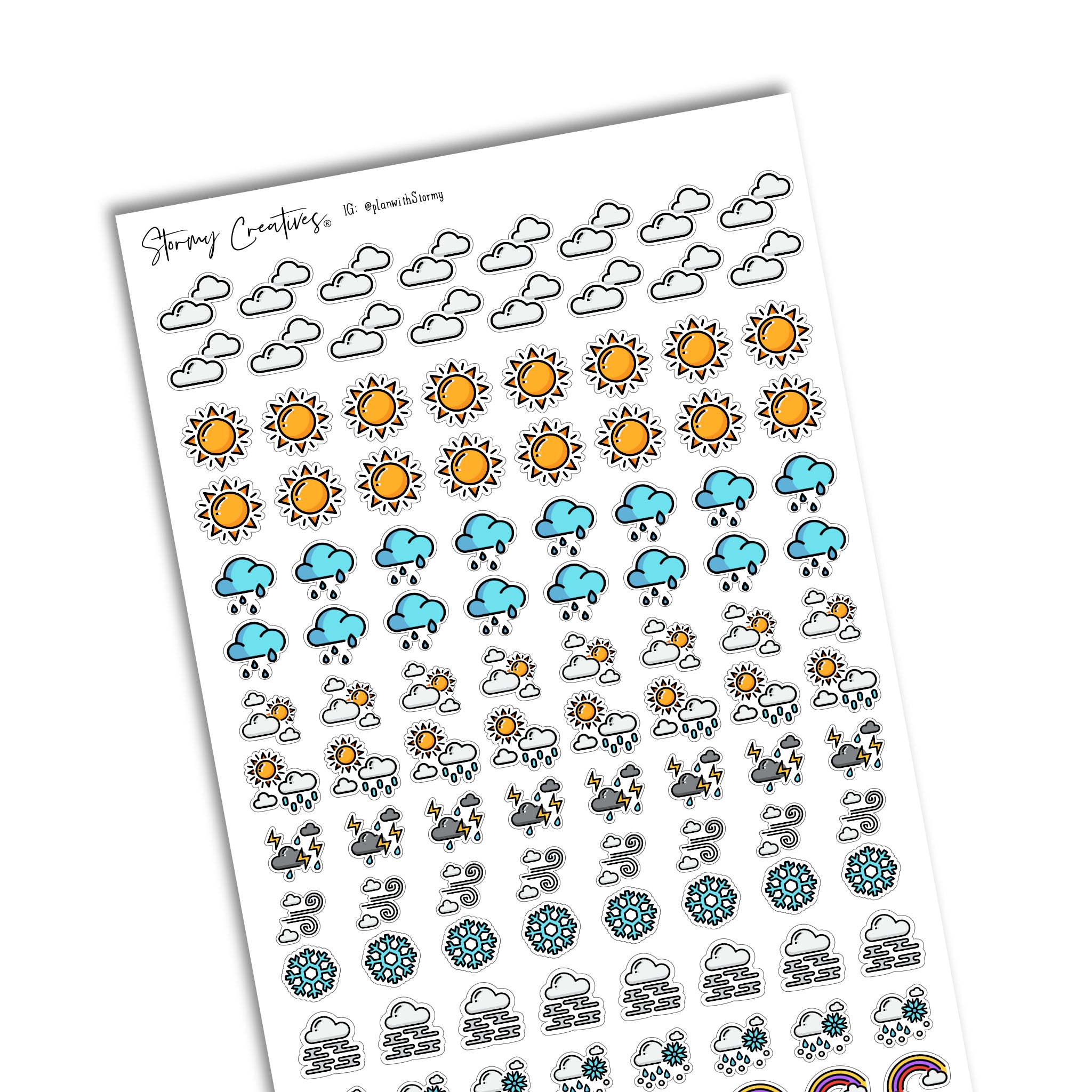 Die Cut Weather Icon Stickers