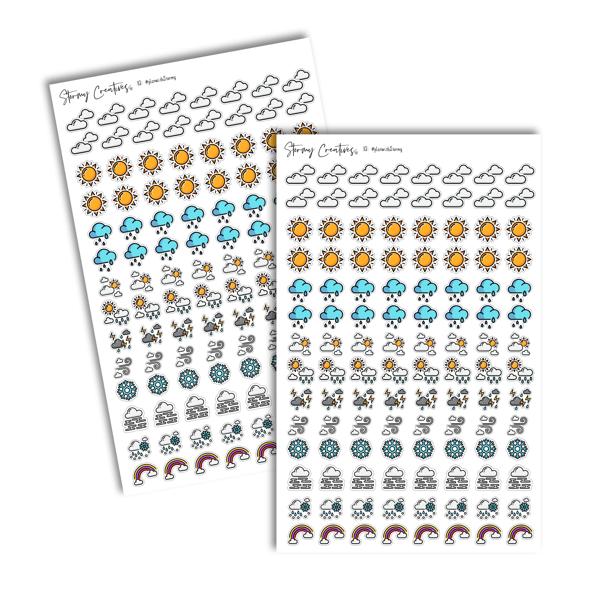 Die Cut Weather Icon Stickers